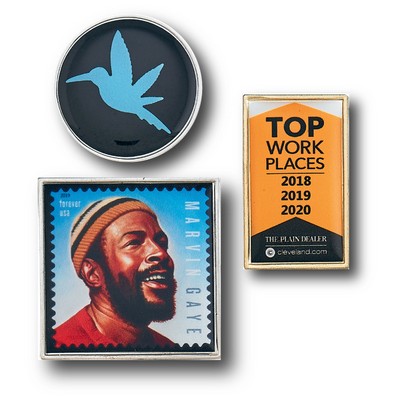 1½ (1.5") Round USA Printed Rush Photo Lapel Pin (4 Days)